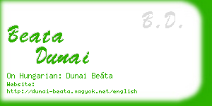 beata dunai business card